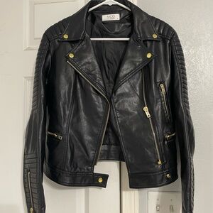 Black Leather Jacket for Women Size Medium